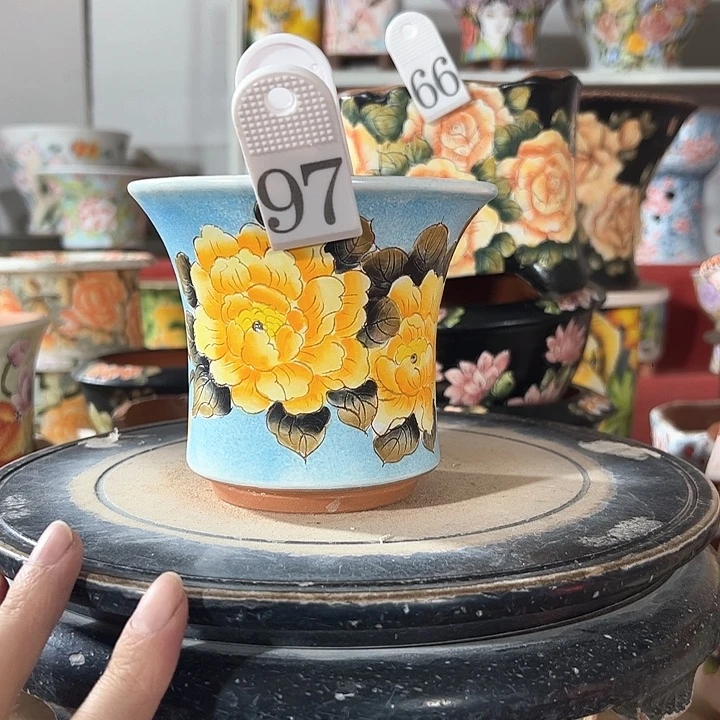 景德镇手绘花盆 满38包邮