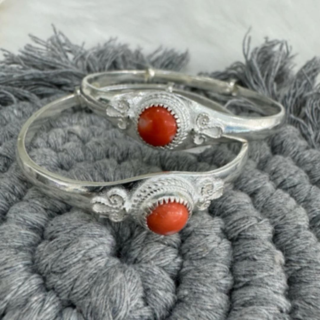 足银手镯 足银小孩手镯 蒙古元素旭日手镯