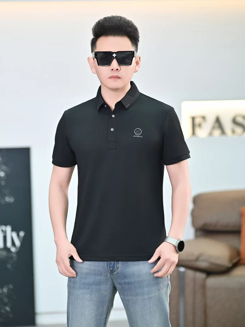 2025春夏T恤男士透气时尚商务翻领百搭简约经典