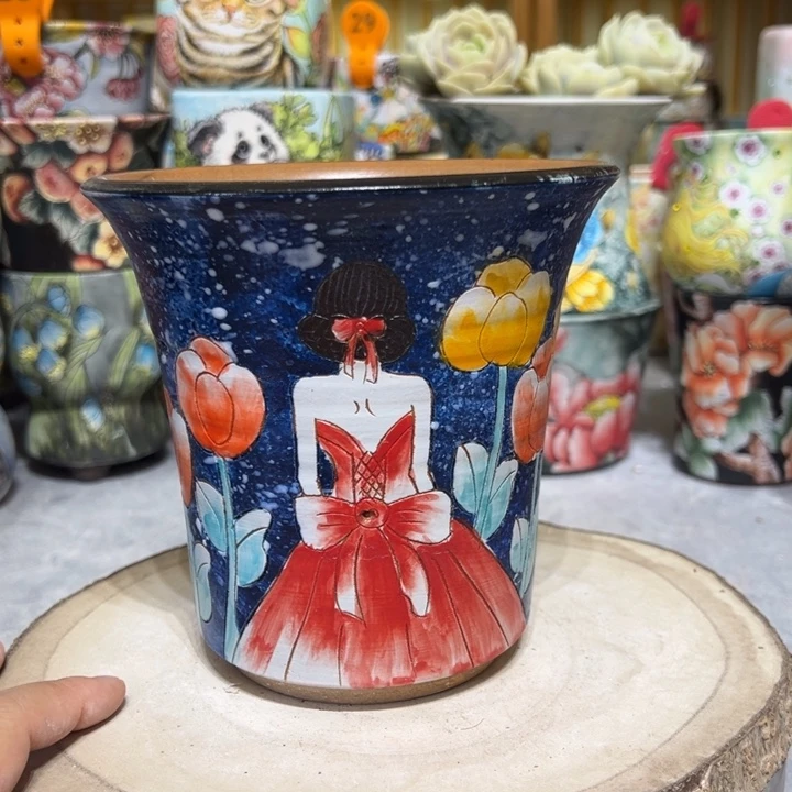 景德镇红陶精品手绘陶瓷