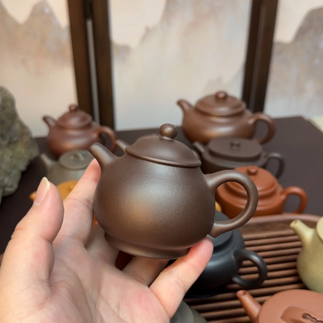 紫砂茶壶深井黑紫泥伯俊潘壶