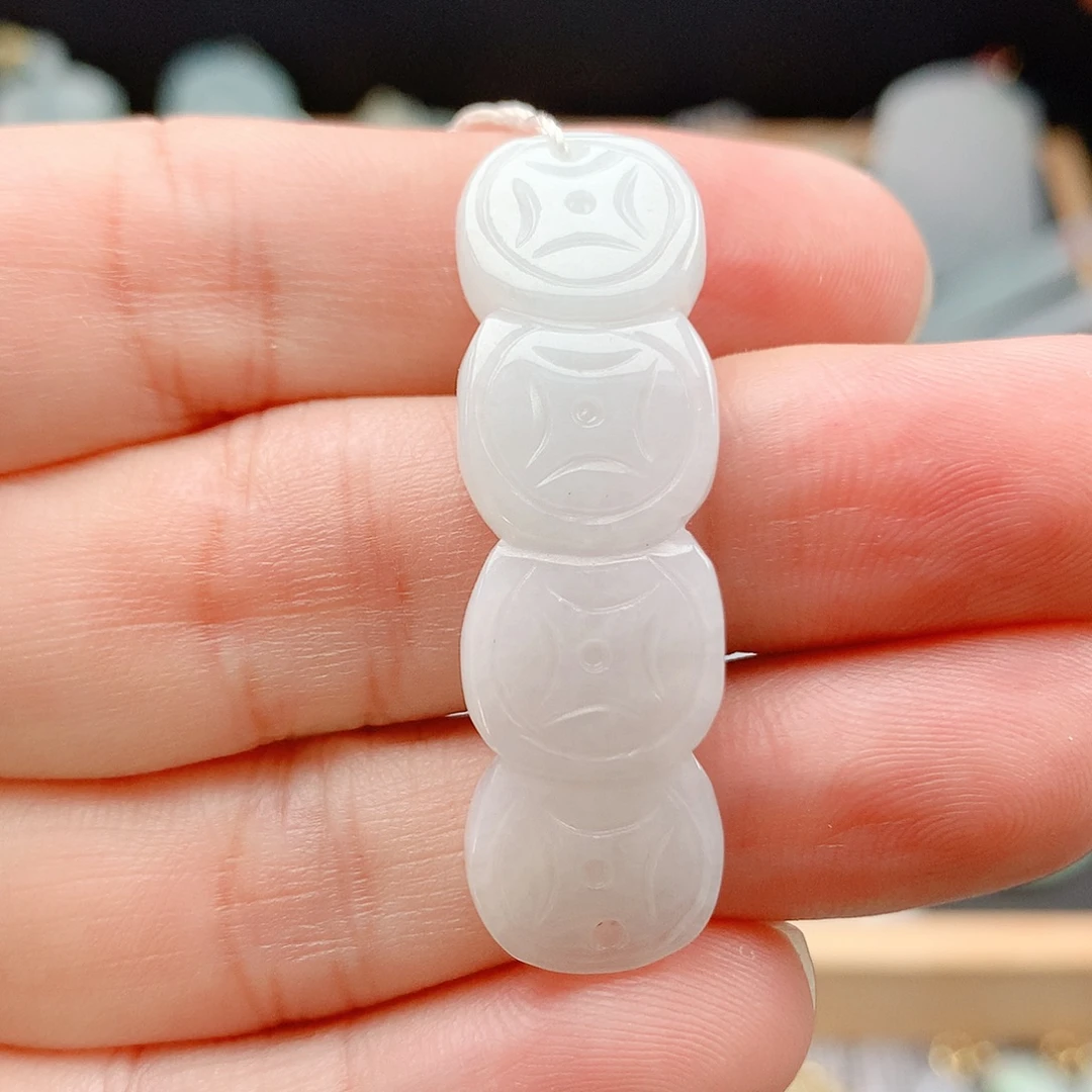 吊坠(不含链)未镶嵌翡翠13铜钱手牌