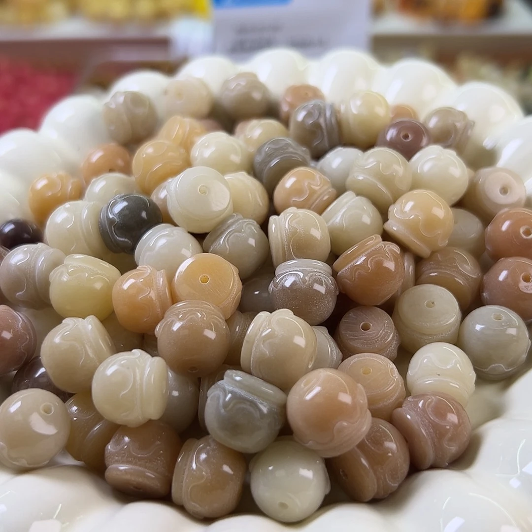 菩提根/象牙果手串微瑕卡12多宝蜂蜜罐40颗