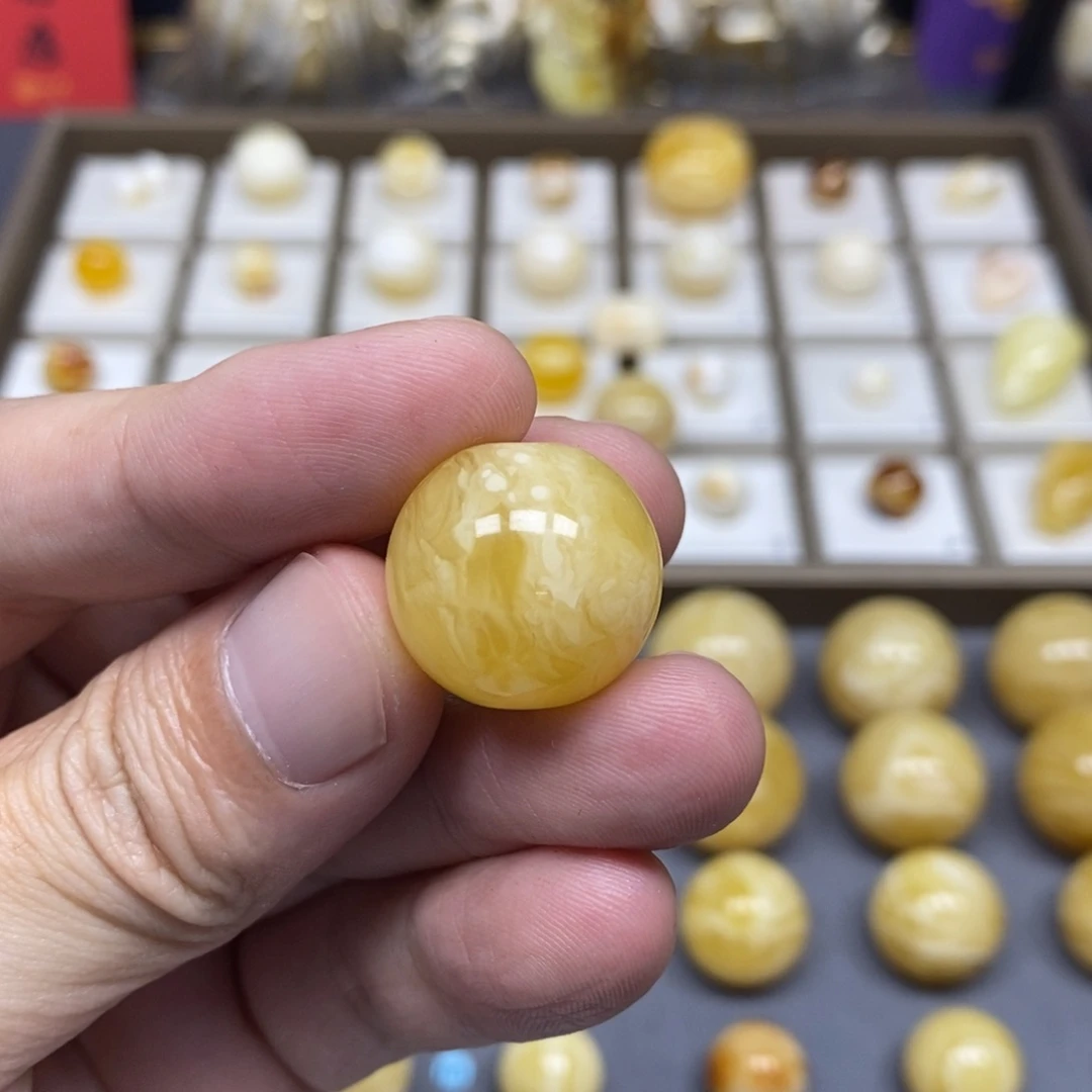 琥珀未镶嵌珠宝奇石19苹果珠