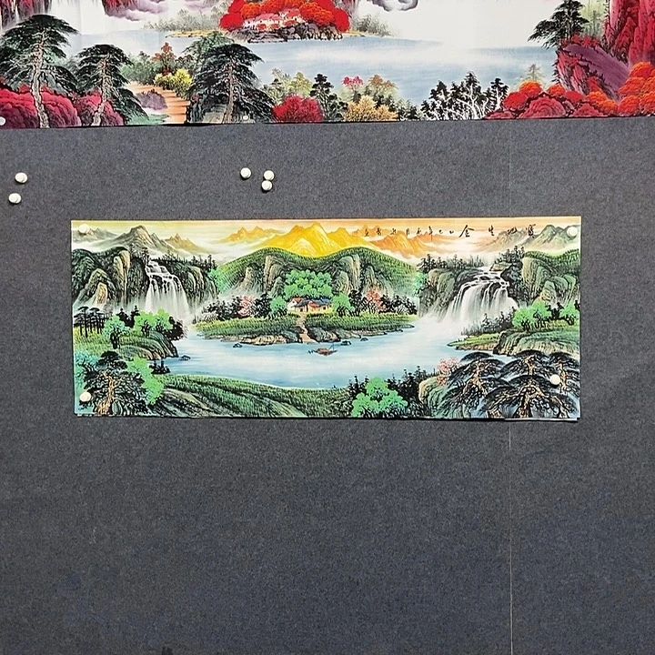 国画小六尺金山一副
