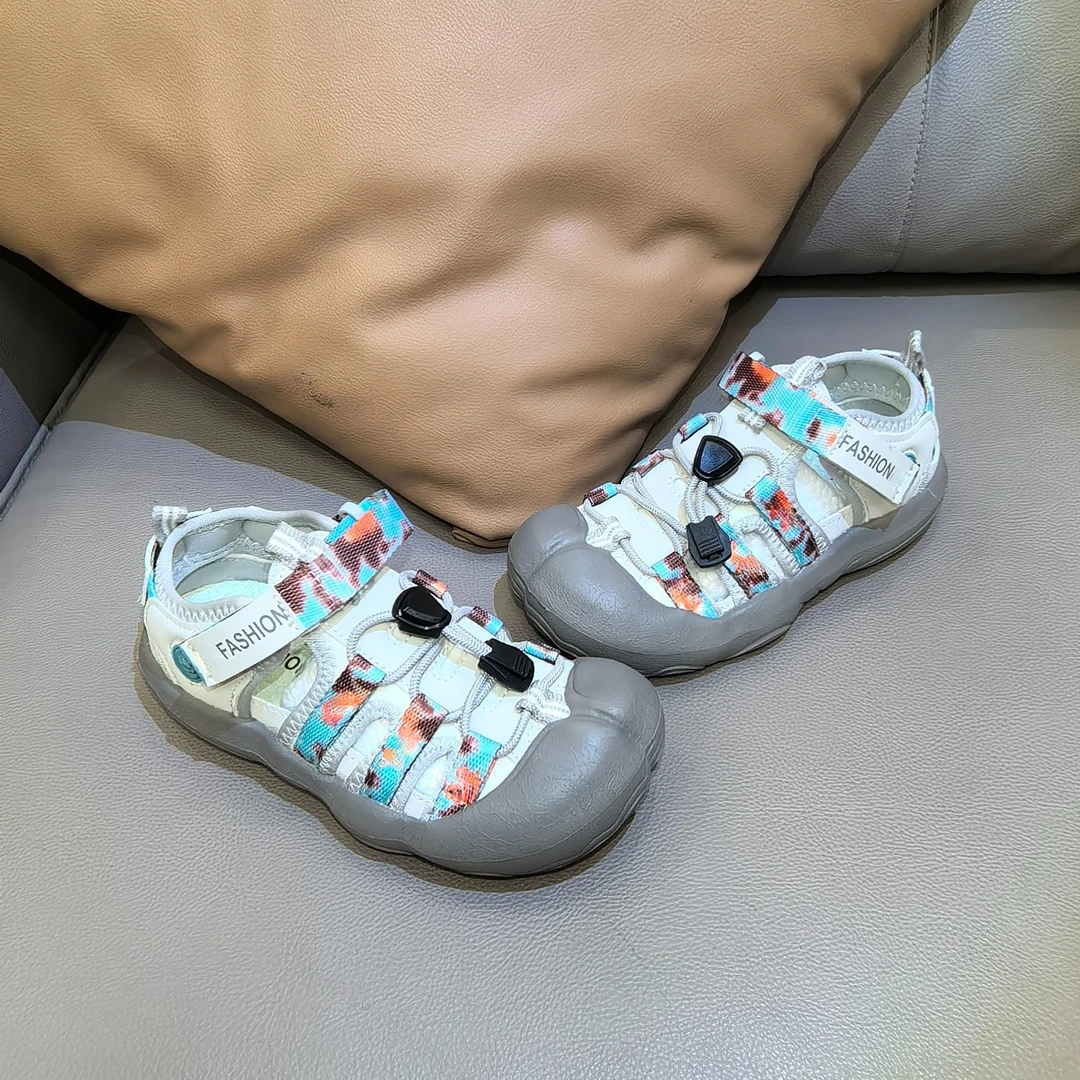 2025夏季新爆款男女防滑轻便中大童鞋包头凉鞋儿童软底防滑百搭潮