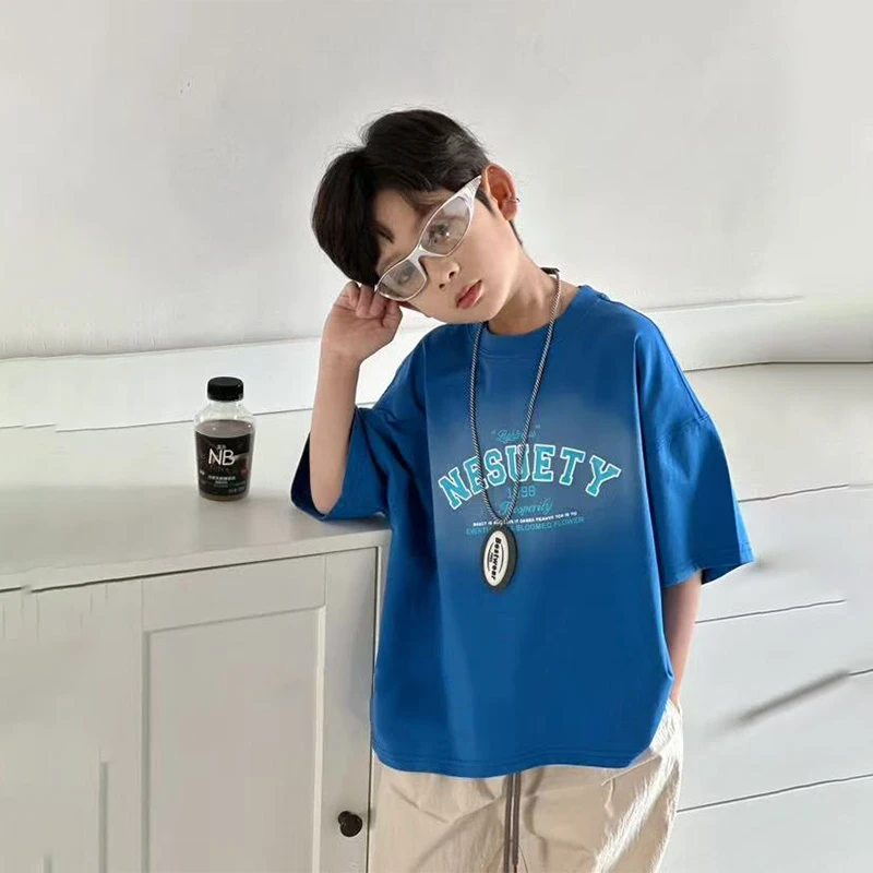 【100%棉】男童短袖t恤纯棉夏季新款儿童宝宝半袖上衣中大童