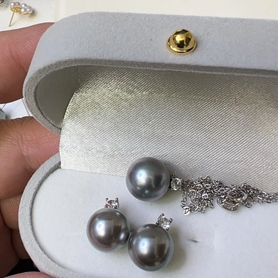 海水珍珠耳饰银S925镶嵌