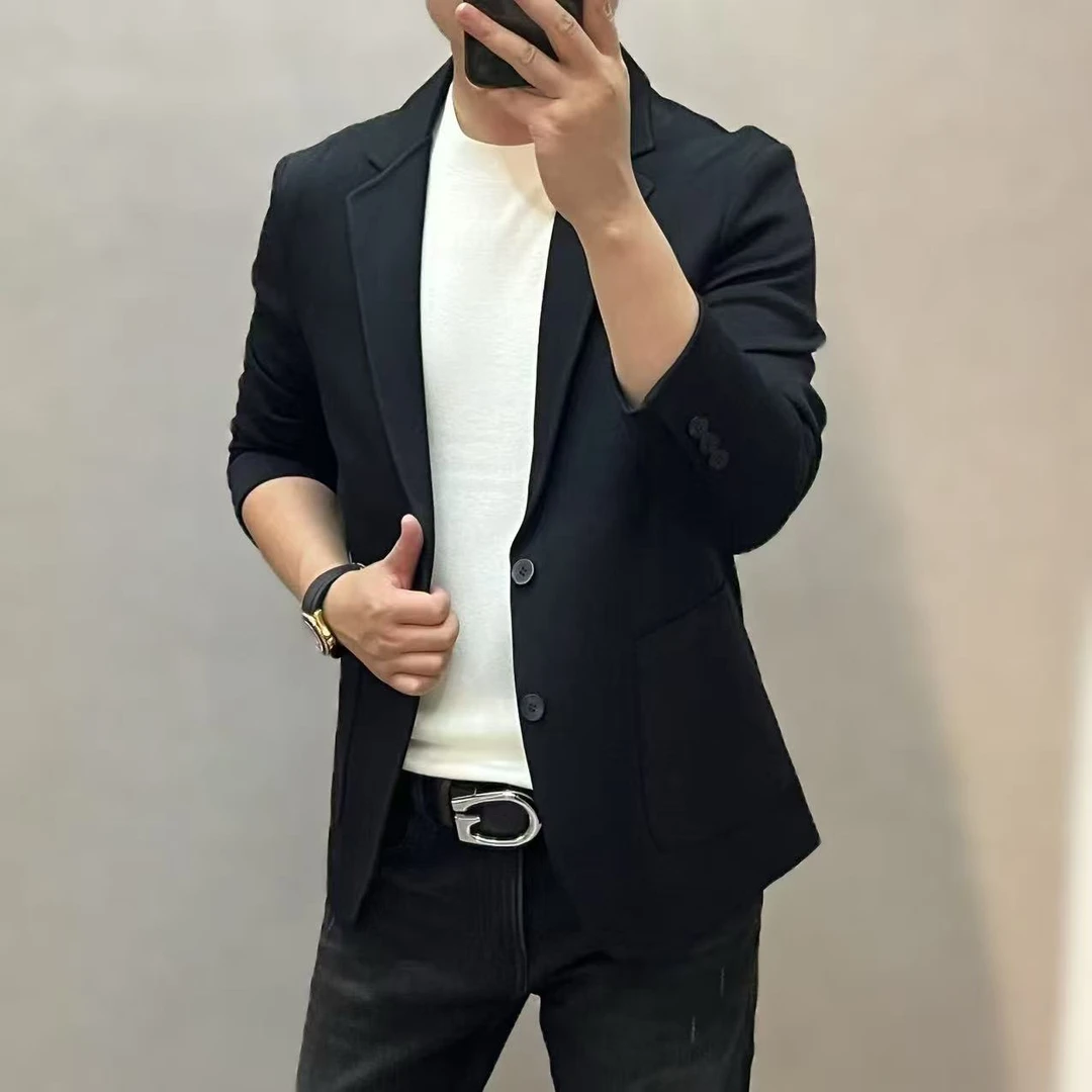 新款高端潮流男士简约轻奢休闲男士西服