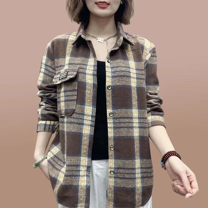 衬衣街头风春季时尚外套衬衫磨毛款衬衣女装网红休闲百搭洋气宽松