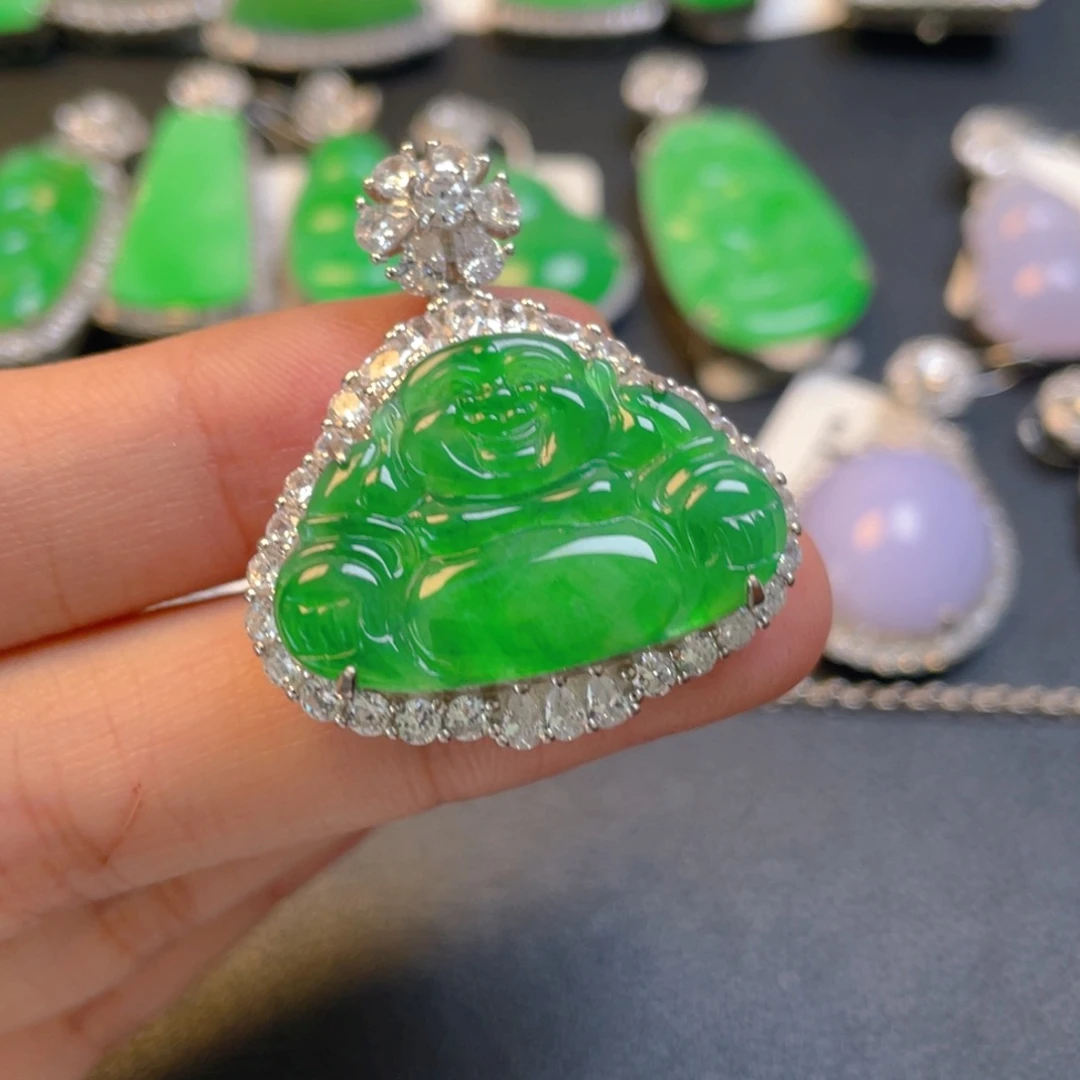 翡翠银S925镶嵌颈饰