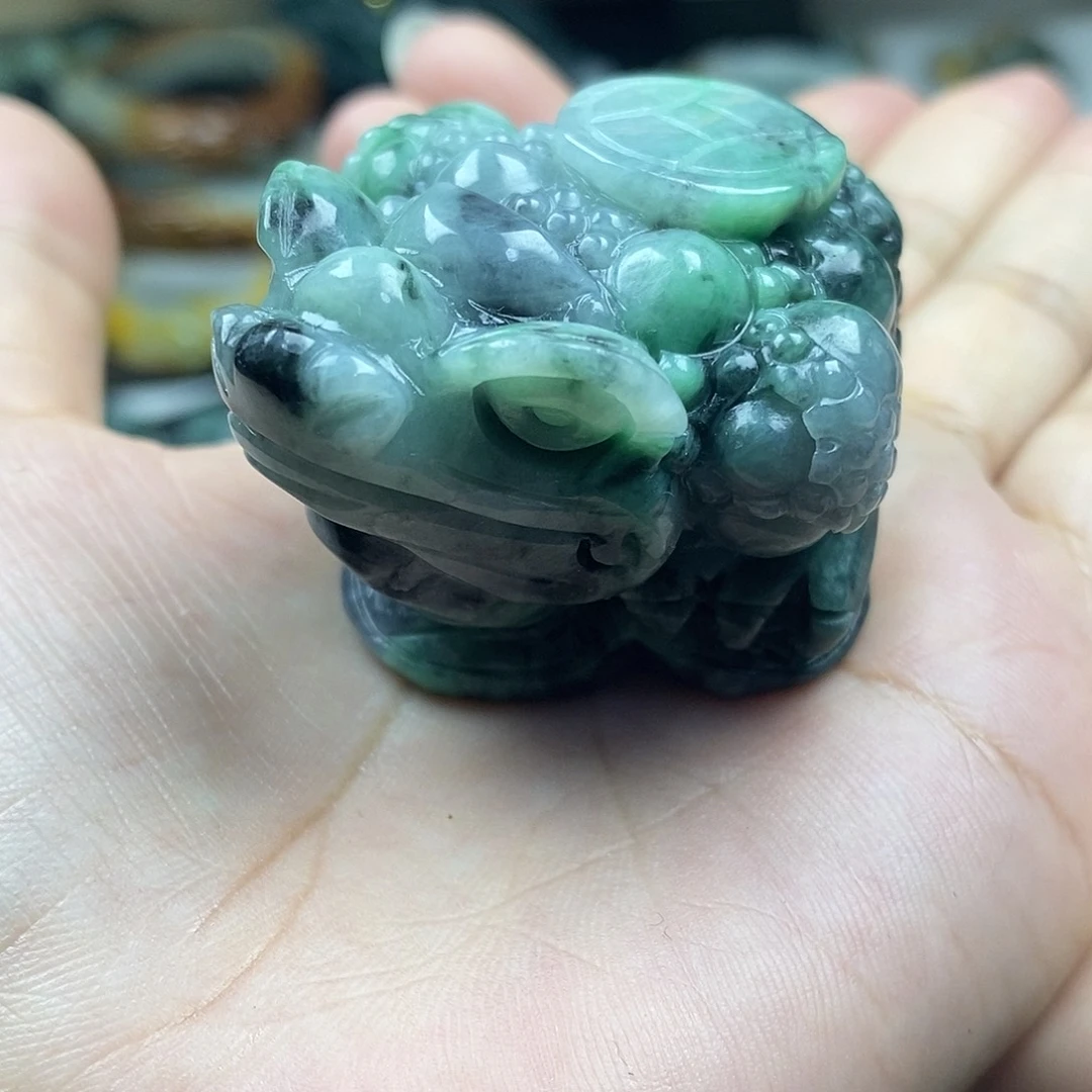 翡翠未镶嵌颈饰用****3金蟾