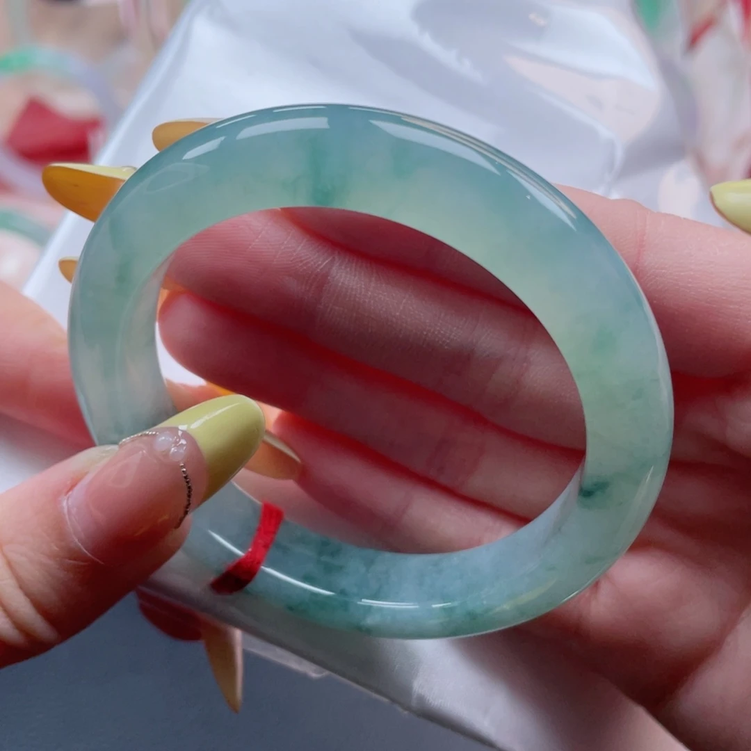 未镶嵌手镯翡翠53.8满圈飘翠 娇润端庄大气 31号