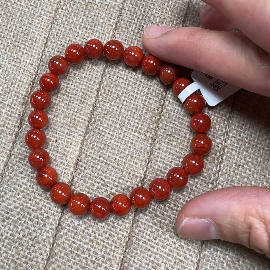 南红玛瑙未镶嵌手链手串原矿南红牛血火焰7加