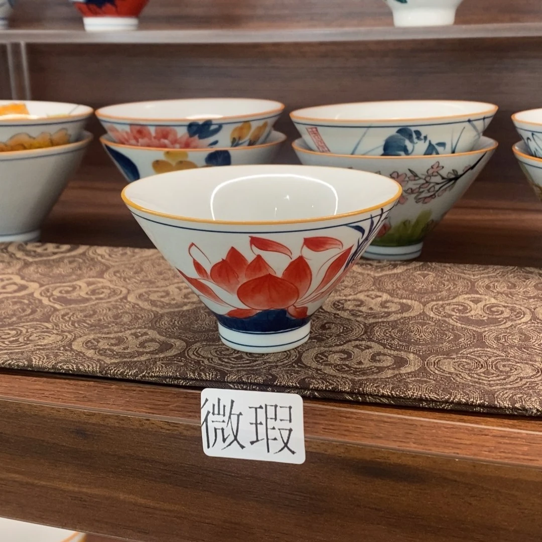 釉下彩老陶泥手工绘制