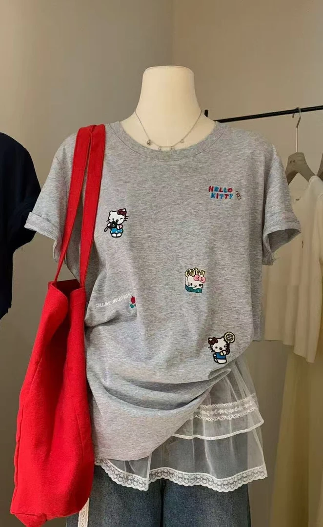 七月女装 初夏新款KT猫短袖T恤