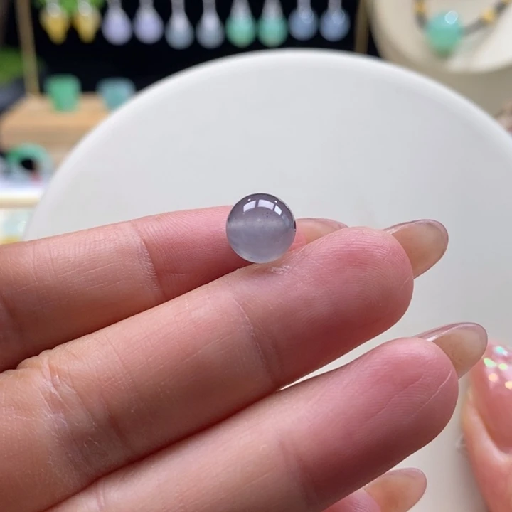 翡翠吊坠(不含链)未镶嵌翡翠黑杠珠卡9m