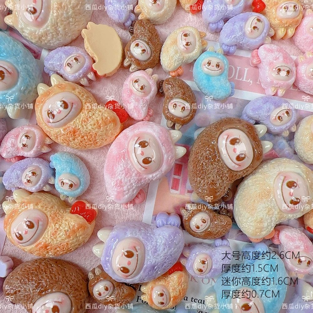 【西瓜定制】迷你拉布布炸虾小卡树脂配件DIY奶油胶场景挂件材料