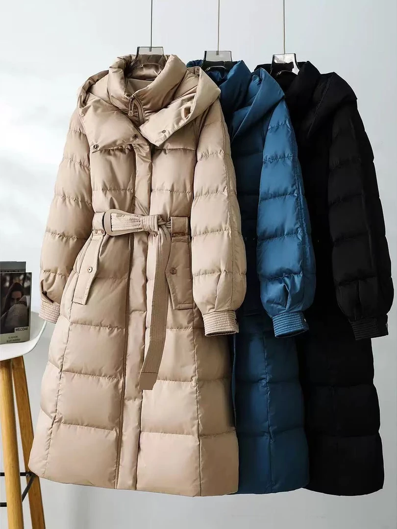 【影姐宠粉】秋冬长款女连帽韩版收腰显瘦高端保暖外套Y057