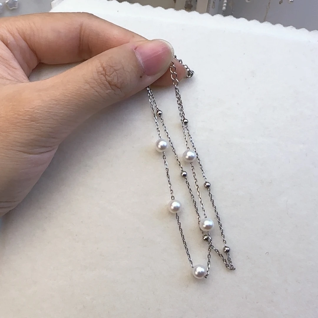 淡水珍珠手链银S925镶嵌