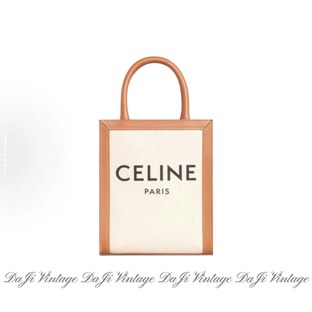 95新 Celine/思琳 大吉中古/Celine瑟琳拼色帆布拼皮琴谱小号斜挎
