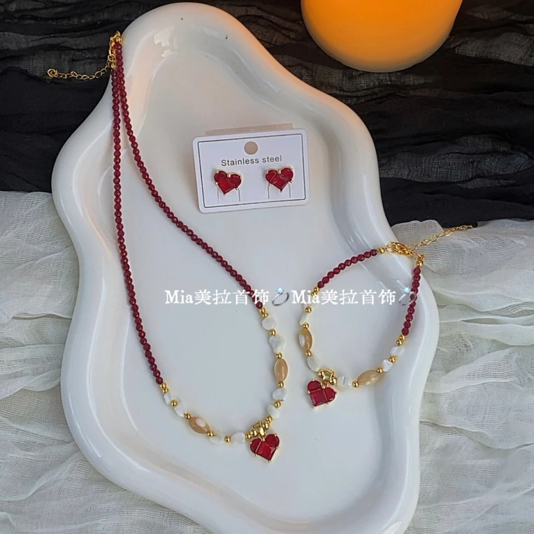 钛钢亚克力项链 三件套