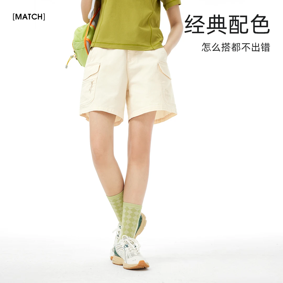 骆驼户外休闲裤女款夏季工装裤弹力透气吸汗登山裤运动短裤男5037