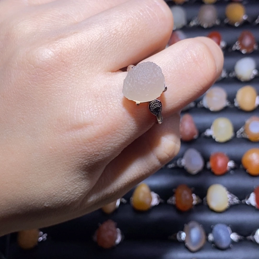 微***纹玛瑙/玉髓合金戒指