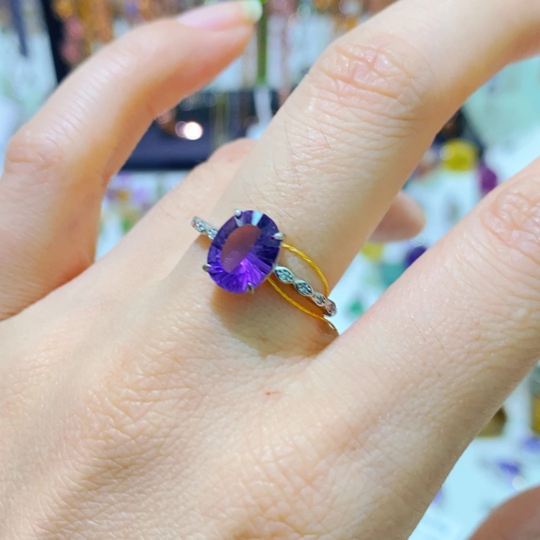 银S925镶嵌戒指紫晶