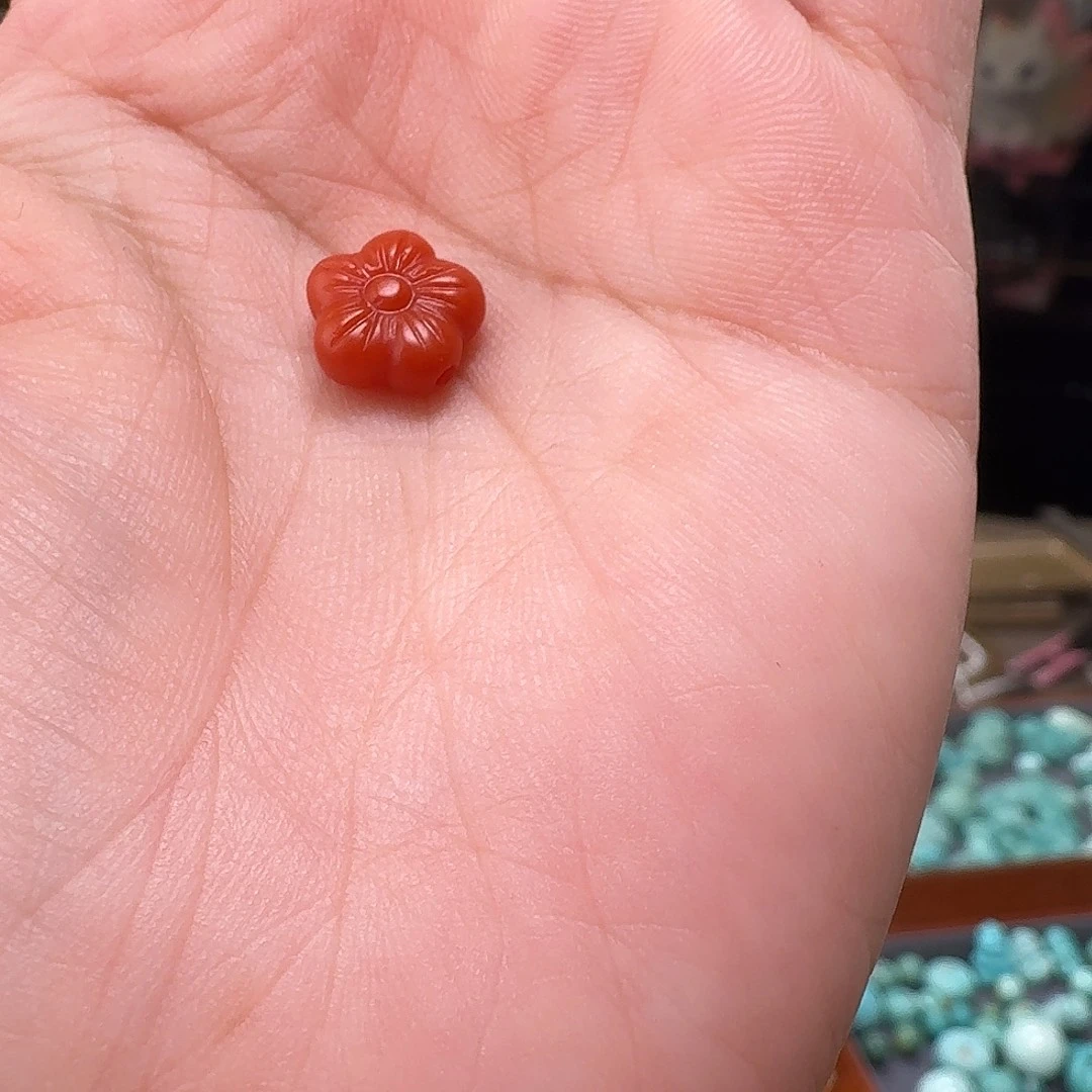 南红玛瑙未镶嵌耳饰南红