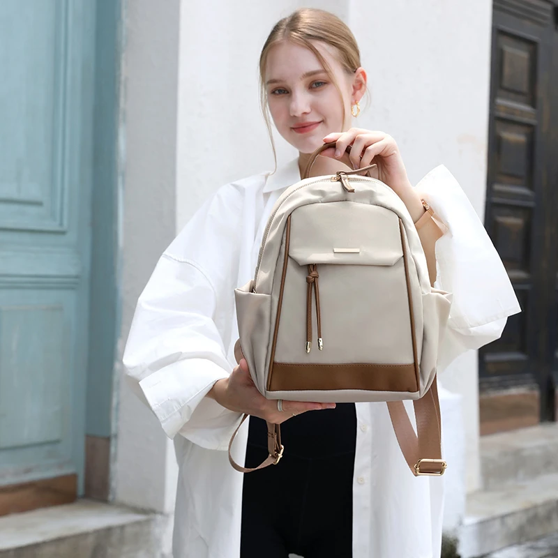 双肩包女士2025新款休闲旅游旅行包牛津布小背包大学生书包女包女