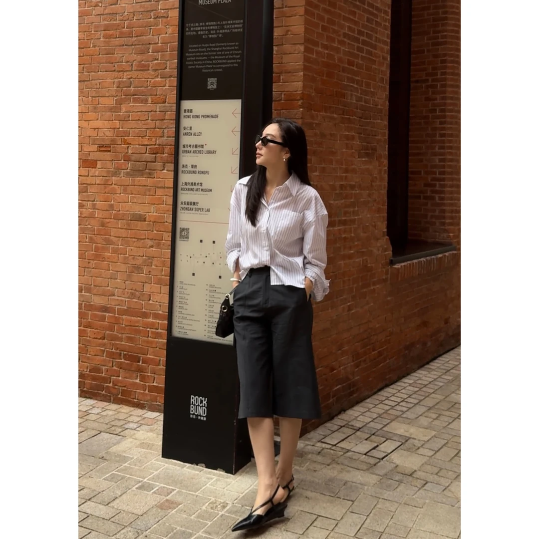 Li Hui Er李慧儿【月予海】2025春季新款轻奢极简休闲短裤女2F1209