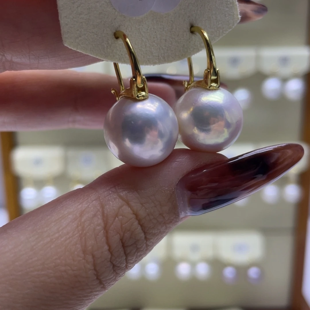 淡水珍珠耳饰银S925镶嵌