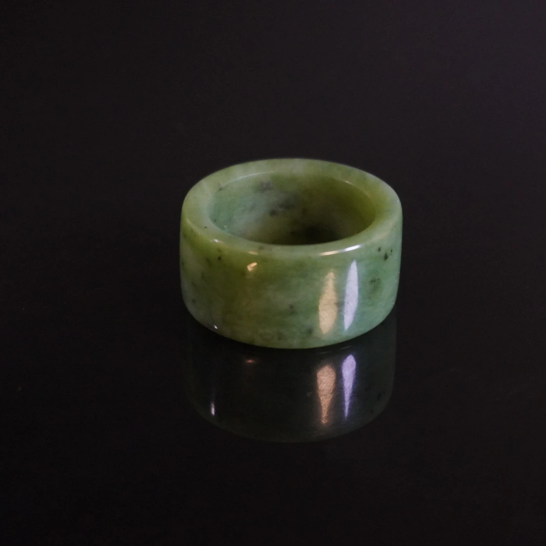 20世纪和田碧玉扳指/HY011646/金玉良缘/槐荫山房