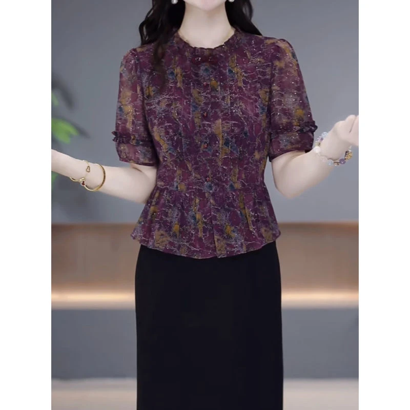 高级乐丽丝时尚级假俩件翠花礼服裙2025夏季夏季新款洋气减龄裙子