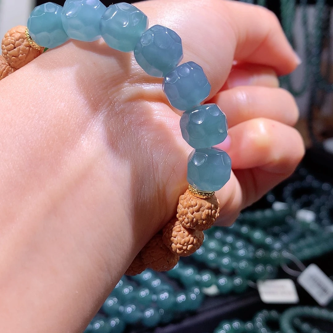 翡翠未镶嵌手链天然a货翡翠手串11+