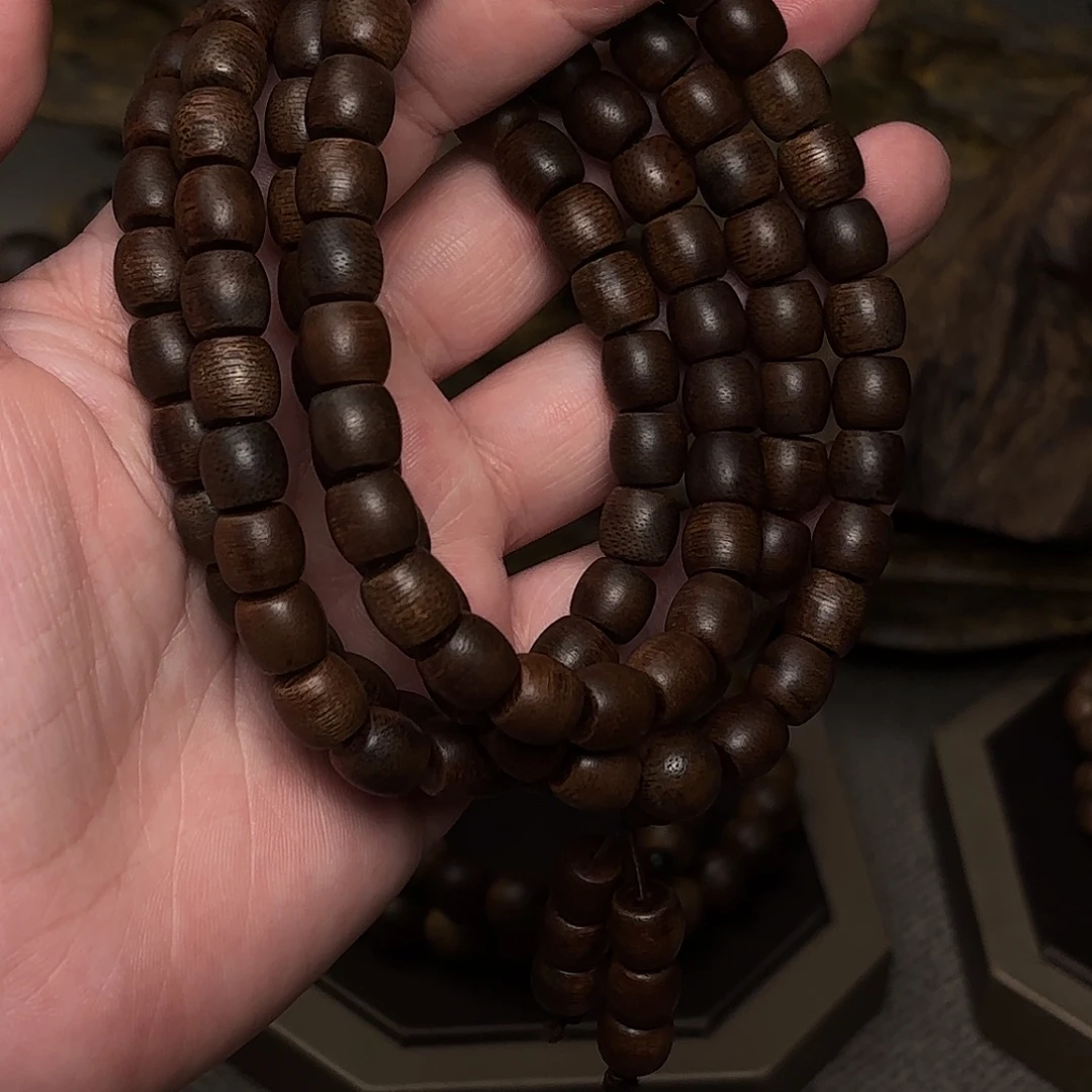 沉香手串越南芽庄绿棋楠玉化08×108
