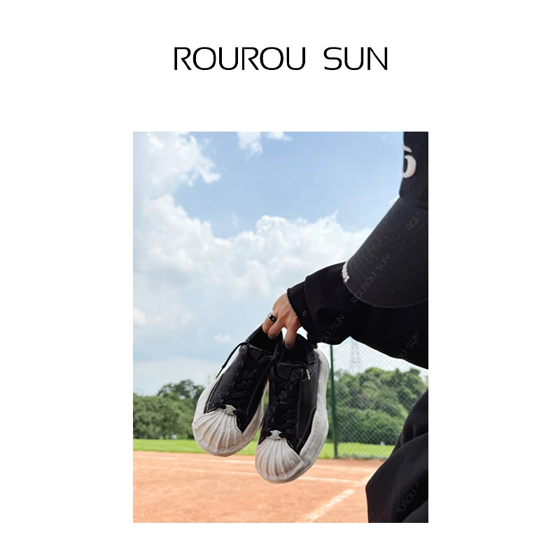 23509早秋款女装溶解鞋贝壳头休闲鞋小众板鞋