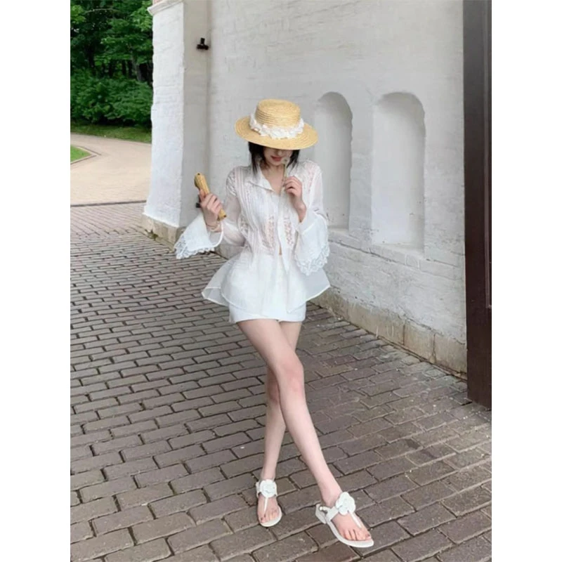 夏季设计款高级薄款宽松百搭显瘦修身穿搭开衫上衣气质时尚半身裙