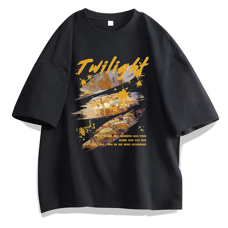 BJHJ7A抗菌夏季短袖男女同款潮流T恤纯棉t恤宽松圆领半袖国潮印花