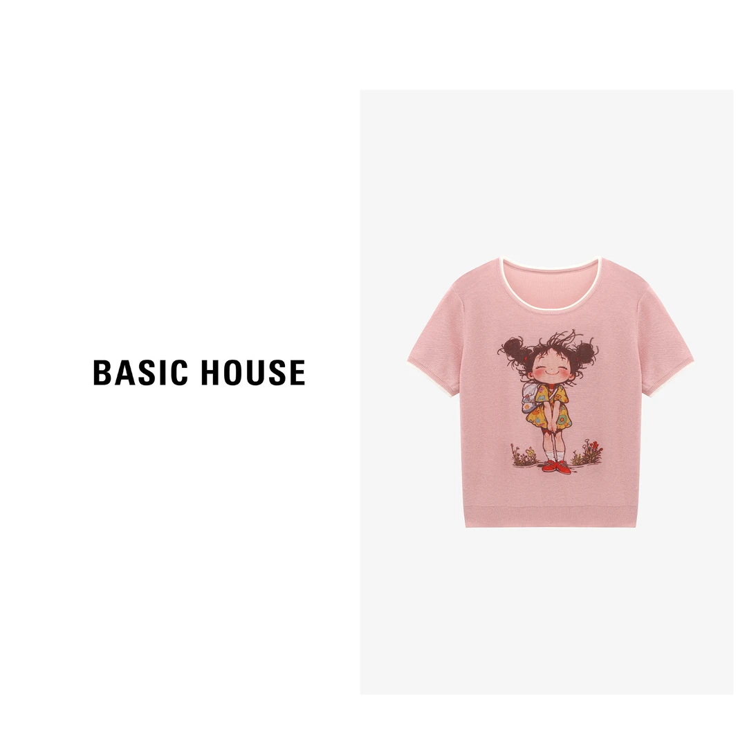 Basic House/百家好夏季多巴胺风格衣服洋气女针织衫-B0625B54012