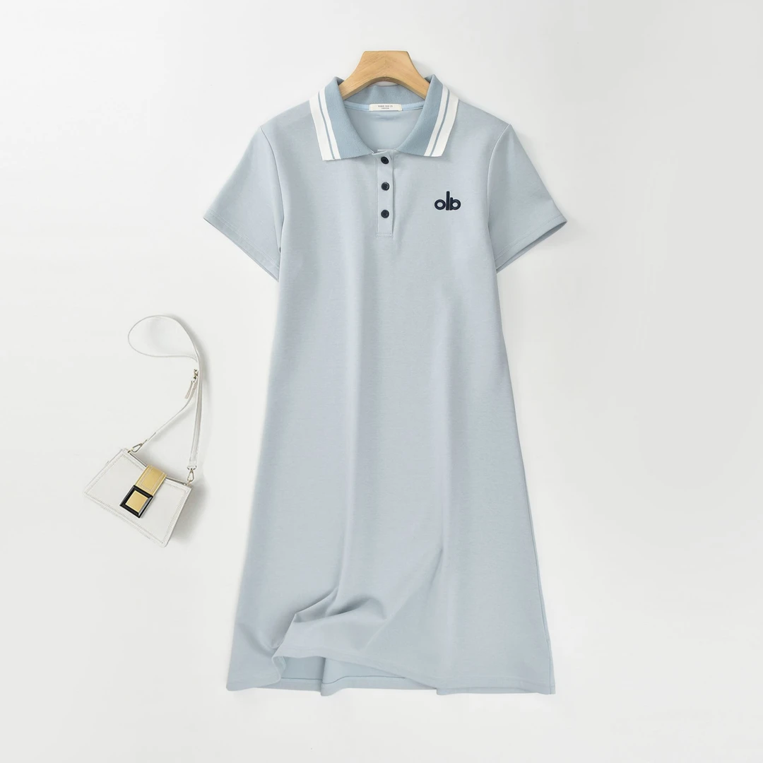 夏季新款POLO裙女款曼巴棉字母刺绣休闲舒适韩版309