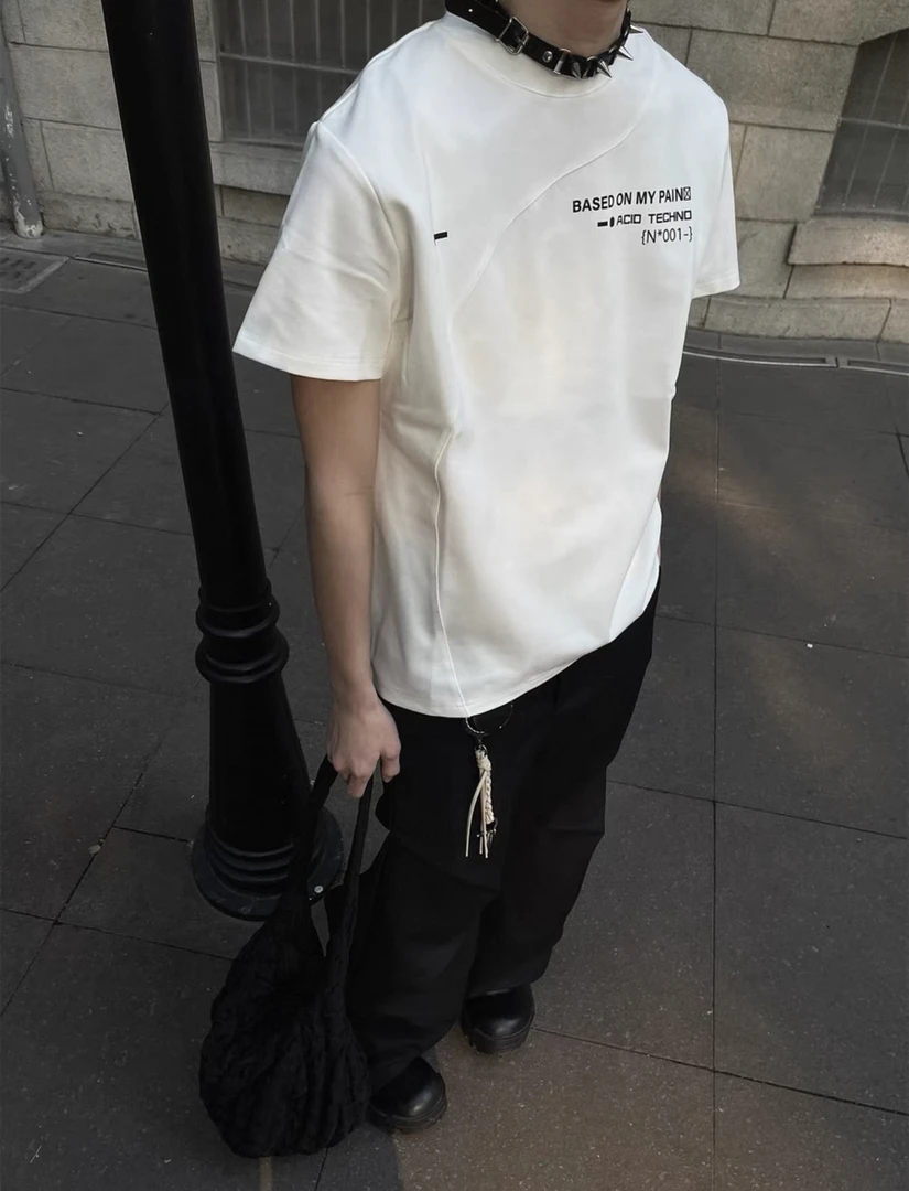 C21#微瑕介意不拍！某饱爆款短款cleanfit重磅解构boxy拼接短袖T恤