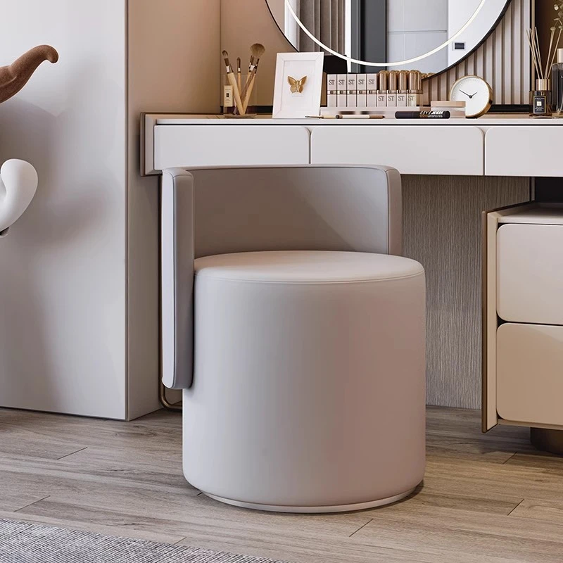 卧室化妆凳轻奢梳妆台凳女生旋转梳妆椅凳子奶油风家用化妆椅靠背