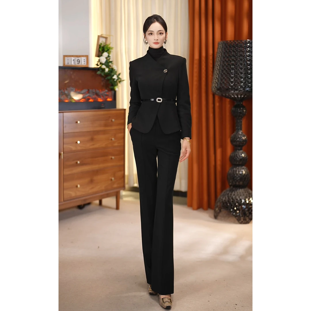 2025冬季厚款西装套装西装领通勤长袖女神范外套（PX3102）