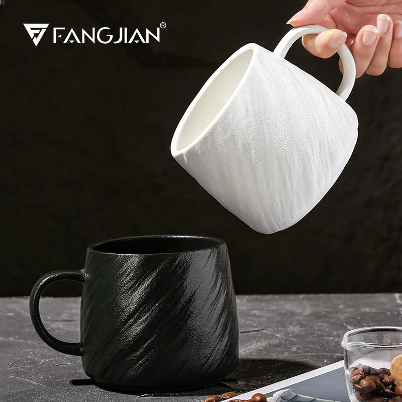 FJ陶瓷马克水杯男生款情侣咖啡杯轻奢大容量杯子泡茶办公室高级感