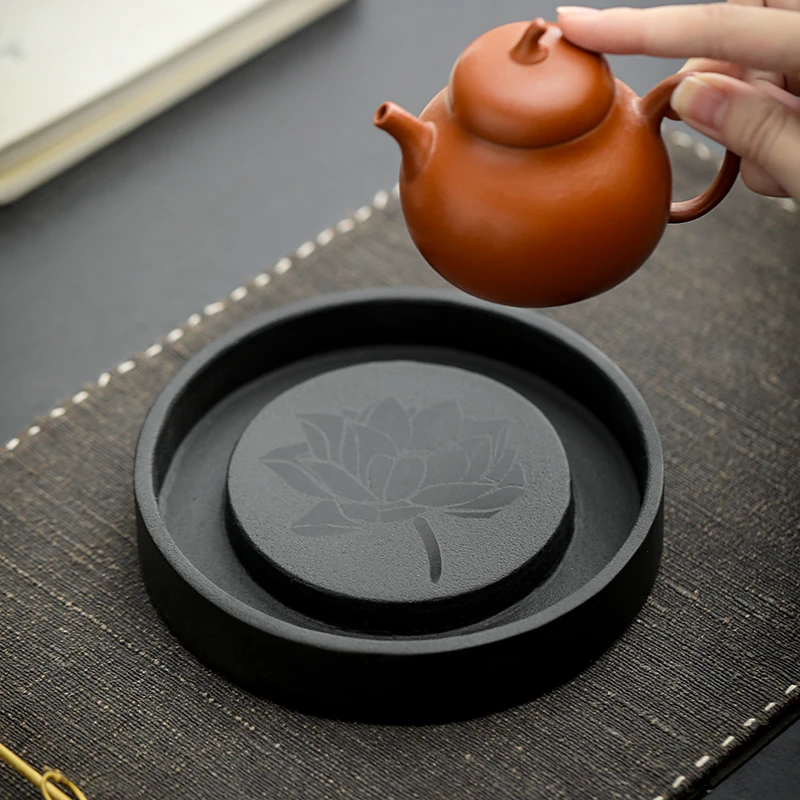 乌金石茶壶垫壶承隔热茶座茶壶架功夫茶具壶托养壶垫茶道零配件
