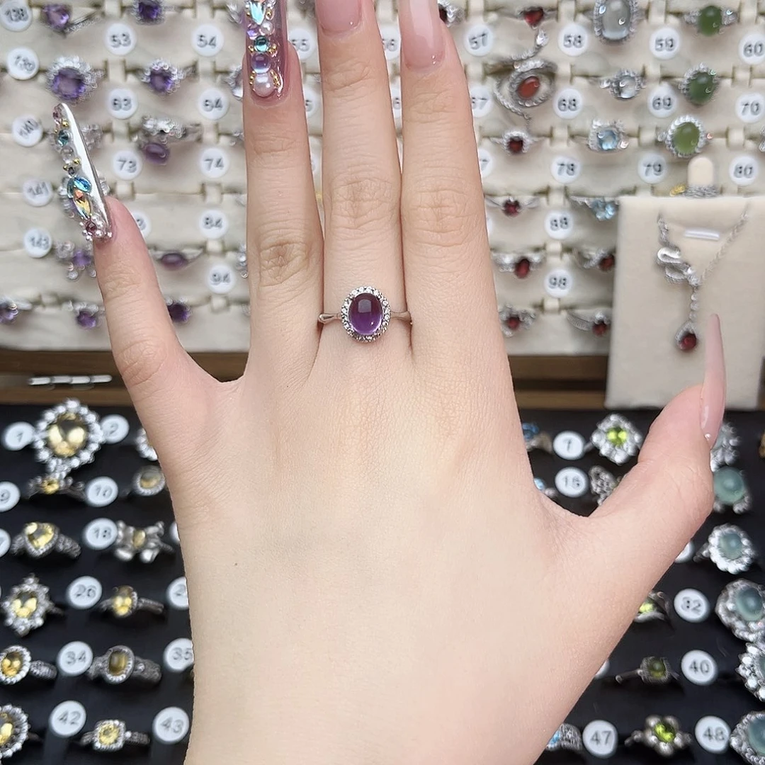 银S925镶嵌戒指石榴石