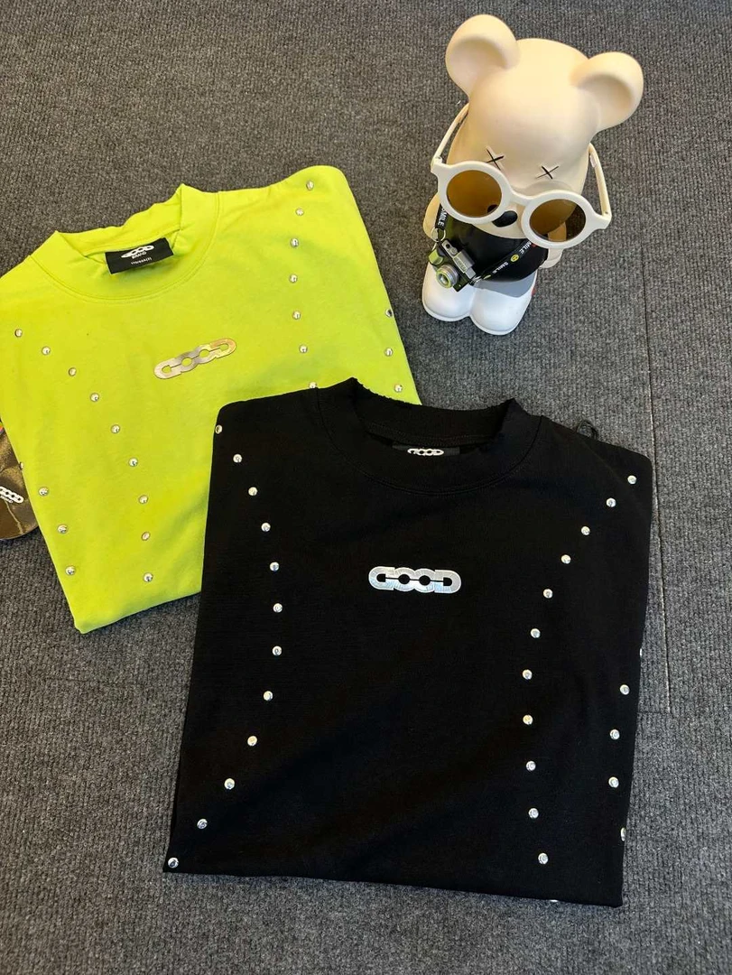 汪苏泷同款烫片高周波LOGO荧光圆领短袖男女情侣t恤夏