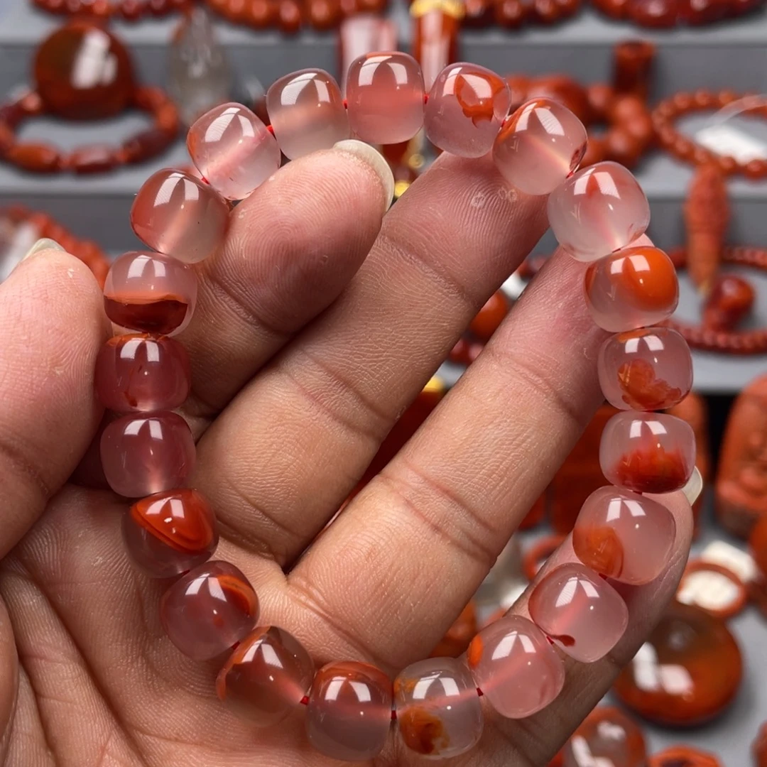 南红玛瑙未镶嵌珠宝奇石单圈10